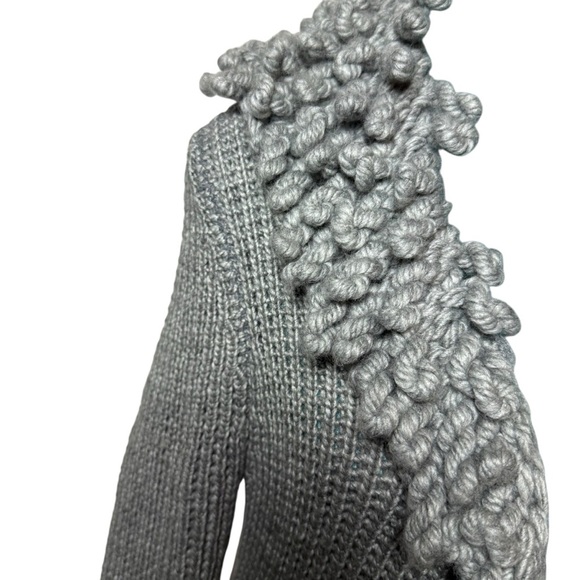 Sioni Gray Chunky Knit Loop Trim Cardigan Sweater L (Fits Small/6–8) - Picture 6 of 16